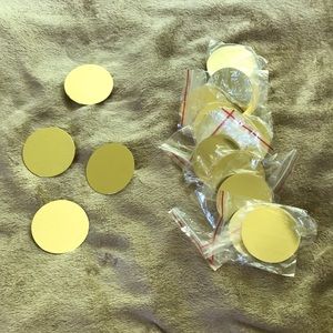 Gold metal circle wall art